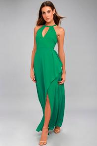 Lulus I Spy Green Maxi Dress