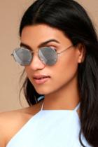 Lulus | Oh Yeah Silver Mirrored Sunglasses
