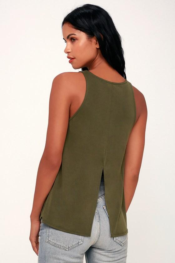 Rosella Olive Green Tank Top | Lulus