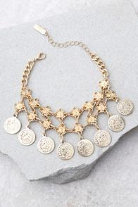 Lulus Charmed Life Gold Bracelet