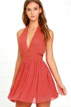 Raga Be Mine Coral Pink Sequin Mini Dress