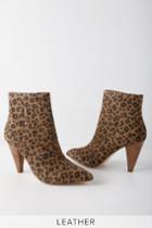 Lulus X Matisse Henry Leopard Genuine Suede Leather High Heel Ankle Booties | Lulus