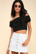 Rhythm Daybreak White Denim Button-up Mini Skirt | Lulus