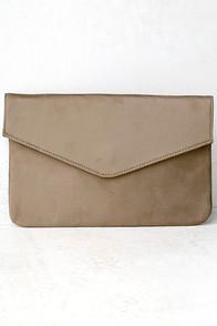 Lulus Check On It Taupe Clutch