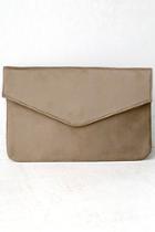 Lulus Check On It Taupe Clutch