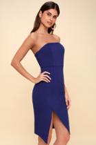 Jazzie Royal Blue Strapless Bodycon Dress | Lulus