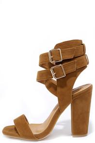 Cape Robbin Kiss Kiss Camel Suede Heels