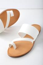 Soda Avena White Flat Sandal Heels | Lulus