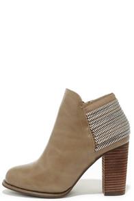 Dbdk All Lined Out Taupe High Heel Booties