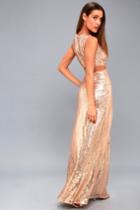 Belle Etoile Rose Gold Sequin Maxi Dress | Lulus