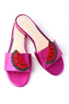 Jessica Simpson Crizma Lux Magenta Rhinestone Slide Sandal Heels | Lulus