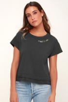 Mate The Label C'est La Vie Washed Black Tee | Lulus