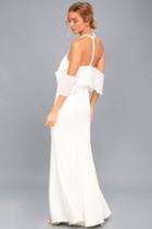 Pearls Of Wisdom White Pearl Off-the-shoulder Maxi Dress | Lulus