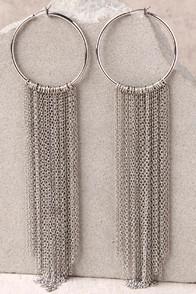 Lulus In The Light Silver Chain Earrings