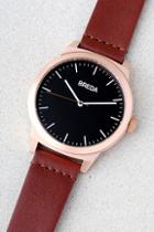 Breda Rand Rose Gold And Brown Leather Watch