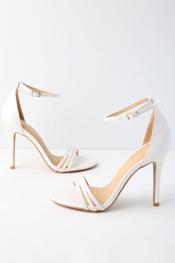 Iva White Ankle Strap Heels | Lulus