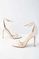 Iva White Ankle Strap Heels | Lulus