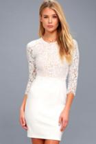 She Knows White Lace Bodycon Dress | Lulus