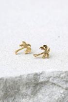 Lulus Let's Be Fronds Gold Palm Tree Earrings