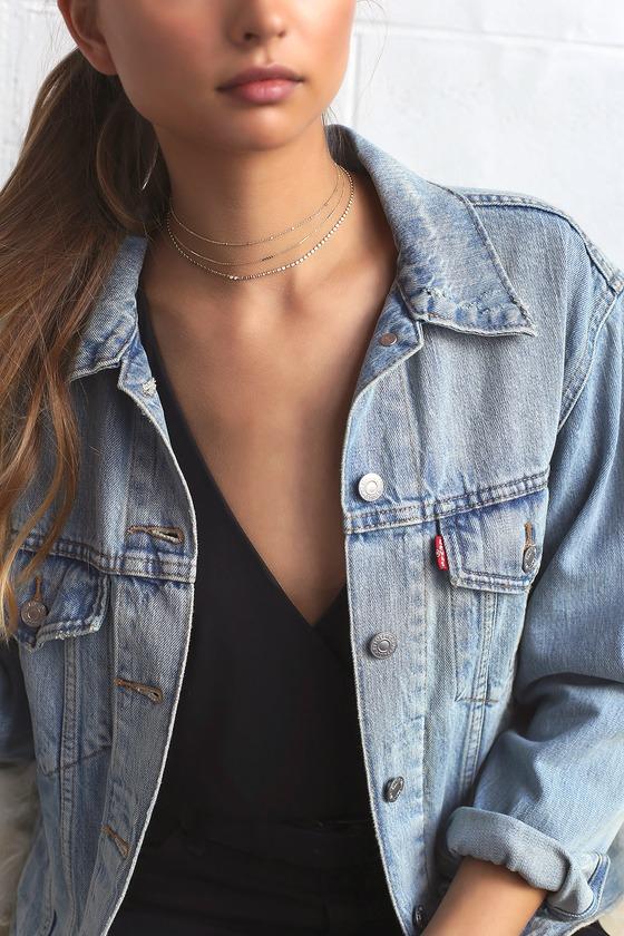 Lulus - Quasar Gold Choker Necklace Set