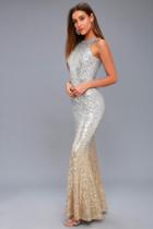 Infinite Dreams Gold And Silver Ombre Sequin Maxi Dress | Lulus