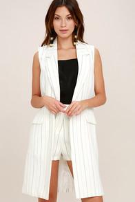 Lulus Southern Glamour Black And White Striped Vest