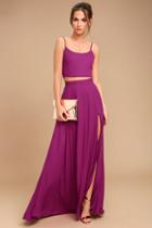 Lulus | Thoughts Of You Magenta Two-piece Maxi Dress