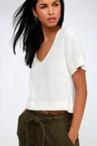 Signorina White Short Sleeve Top | Lulus