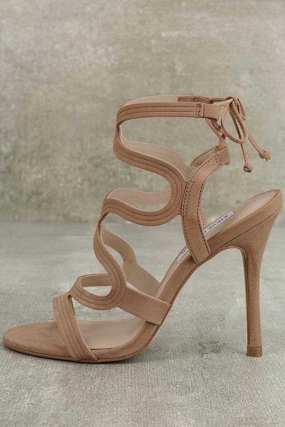 Steve Madden | Ava Tan Nubuck Leather Caged Heels | Size 10 | Brown | Lulus