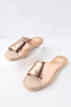 Dolce Vita Banji Rose Gold Espadrille Slide Sandal Heels | Lulus