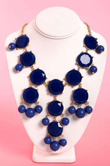 Bubble Bee Dark Blue Statement Necklace