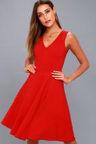 Hello World Red Midi Dress | Lulus