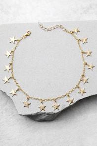 Frasier Sterling A Star Is Born Gold Star Choker Necklace