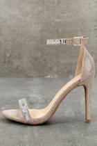 Wild Diva Melodie Rose Gold Ankle Strap Heels | Lulus