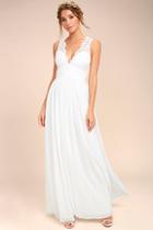Lulus Destined To Dream White Lace Maxi Dress