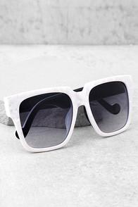 Perverse Buh Bye Paparazzi White Sunglasses
