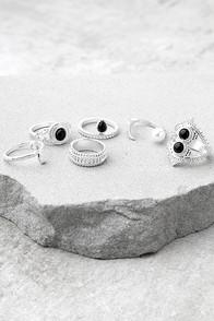 Lulus Mystic Beauty Silver Ring Set