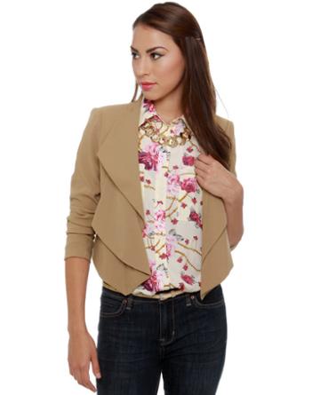 It's Official Cropped Brown Blazer