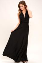 Lulus | Always Stunning Convertible Black Maxi Dress | Size X-small