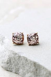 Lulus Sparkling Reputation Pink Earrings
