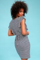 Olive + Oak Keta Navy Blue And White Striped Tie-back Dress | Lulus