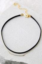 Lulus Care For You Black And Gold Layered Choker Necklace