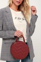 Hillcrest Burgundy Quilted Circle Purse | Lulus