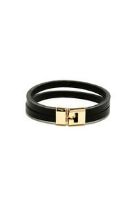 Lulu*s Howdy Y'all Black Vegan Leather Bracelet