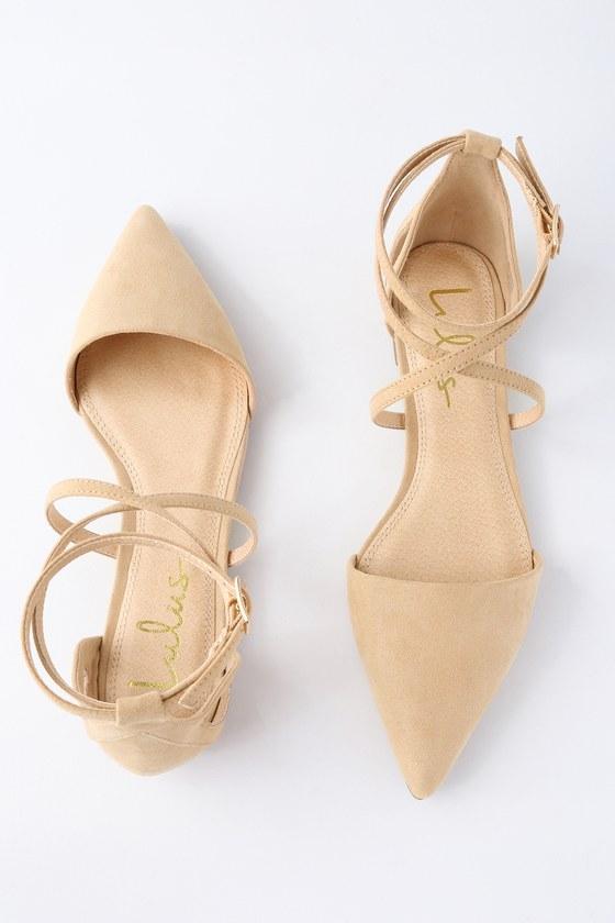 Rayna Natural Suede Pointed Flats | Lulus