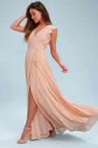 Crescendo Blush Wrap Maxi Dress | Lulus
