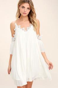 Lulus Give Thanks White Lace Off-the-shoulder Dress