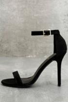 Lulus Elsi Black Single Strap Heels | Size 7 | Vegan Friendly