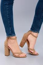 Shoe Republic La | Prue Taupe Studded Suede Ankle Strap Heels | Size 10 | Beige | Vegan Friendly | Lulus