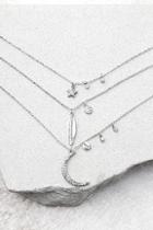 Lulus Cosmic Cutie Silver Rhinestone Layered Choker Necklace